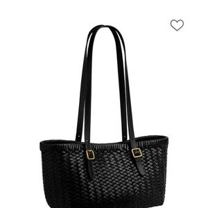 Coach Black Woven Tote Bag